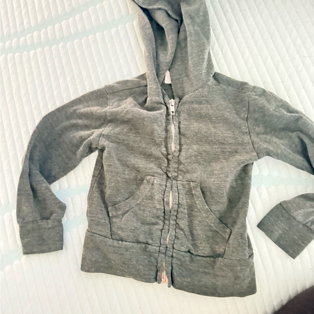 Monrow Charcoal Zip-Up Hoodie